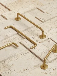 Light Luxury Simple Brass Long Furniture Handles Wardrobe Kitchen Drawer Pulls Nordic Copper Cupboard Cabinet Handles Hardware