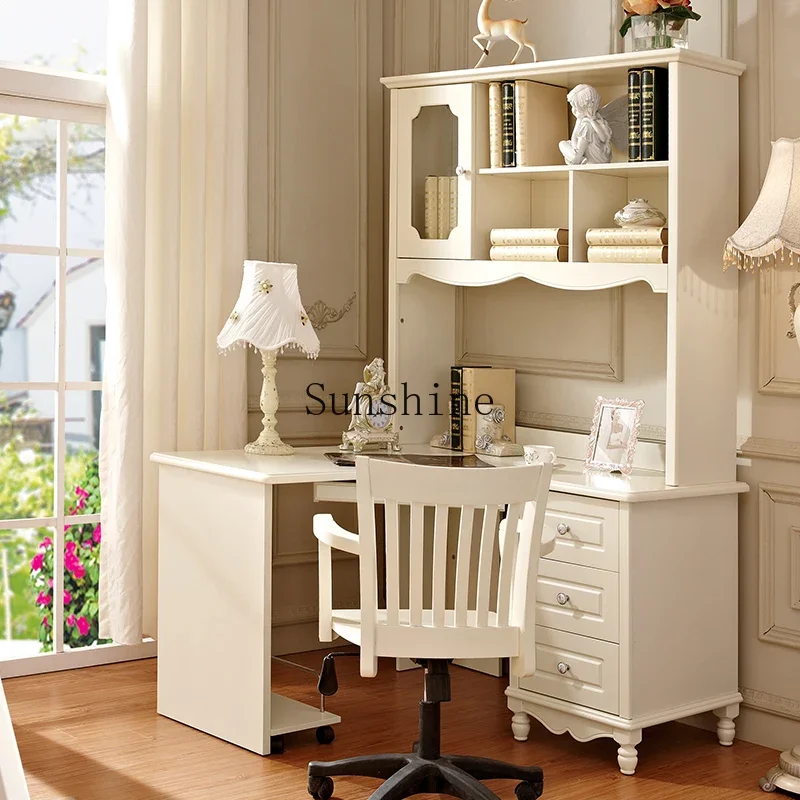 European simple computer table pastoral cream style children's desk T*