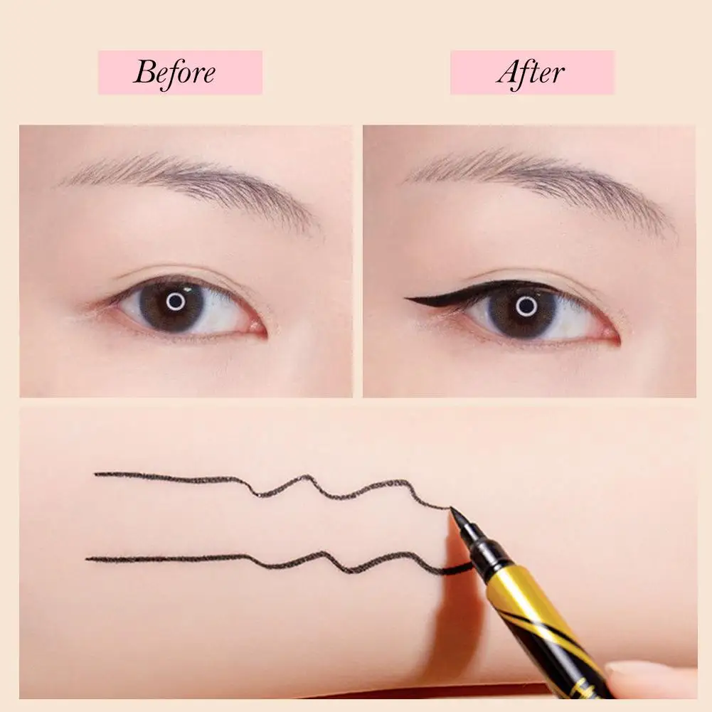 Black Liquid Eyeliner Natural Smooth Eye Liner Pencil Waterproof Quick Drying Not Bloom Natural Eyeliner Eye Cosmetics