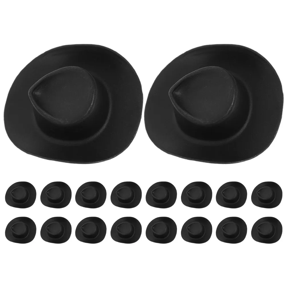 

30 шт. миниатюрных ковбойских шляпок: аутентичные, в западном стиле, маленькие пластиковые шляпки для декора вечеринок, рукоделия, аксессуары для миниатюрных сцен