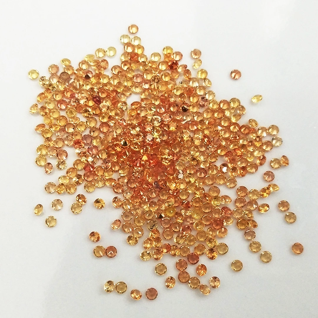 

20PCS/Lot Natural Orang Sapphire 1.75mm Round Cut Loose Gemstone