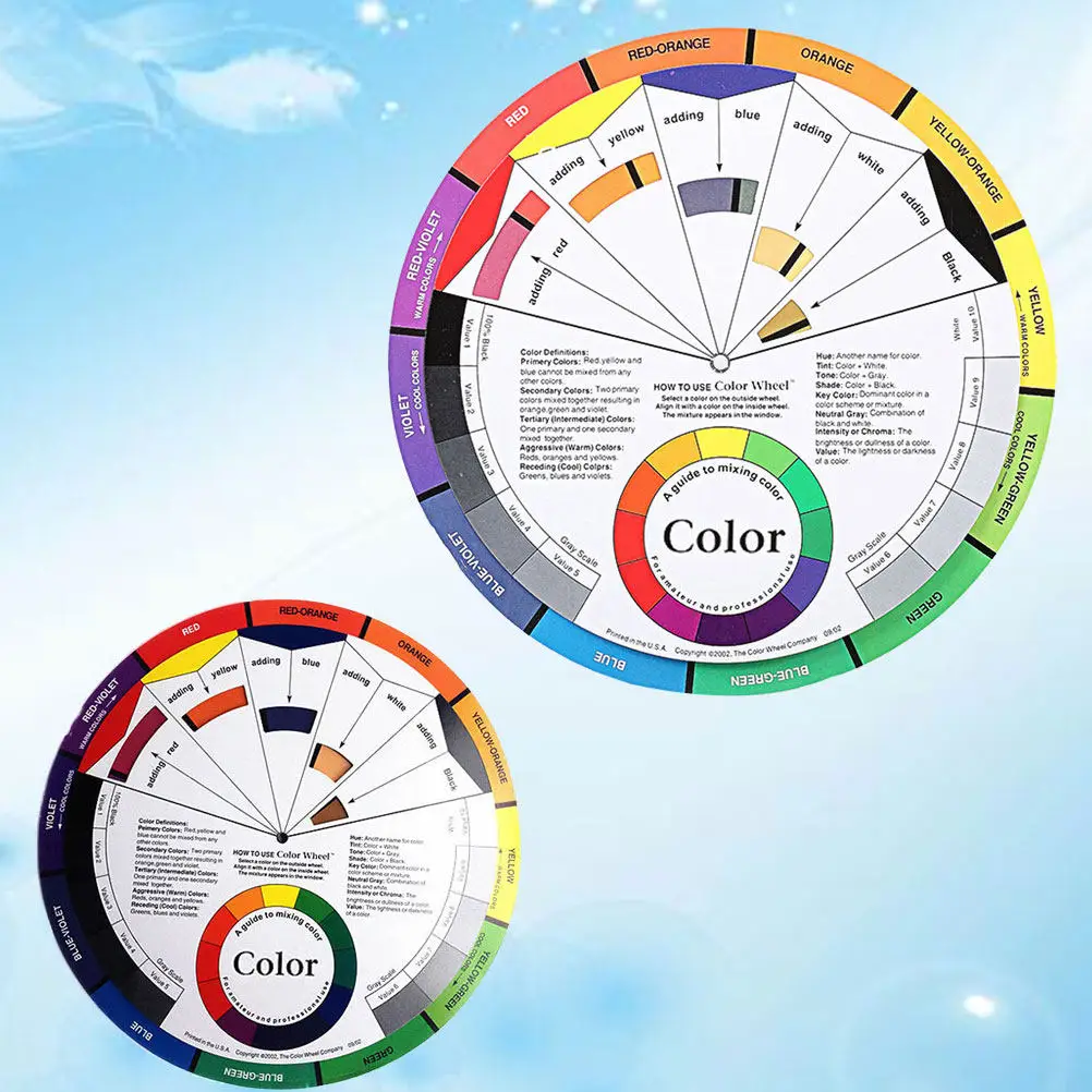 2 pcs Acrylic Color Cards Seasonal Guide Portable Makeup Halloween Christmas New Year Color Wheel Chart Makeup Color Wheel Nail