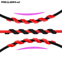 10pcs RISK Bike Cable Housing Protector Bicycle Frame Protection Guard Rubber Sleeve Spiral Wrap Shift Derailleur Brake Cable