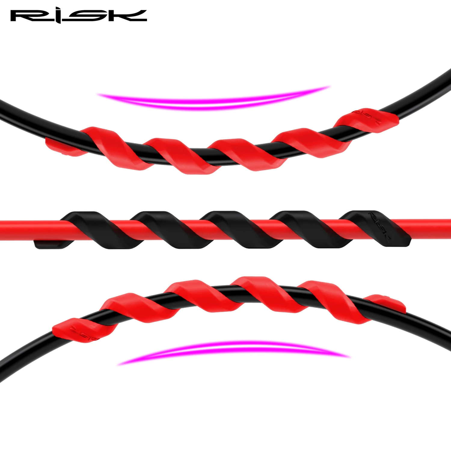 10pcs RISK Bike Cable Housing Protector Bicycle Frame Protection Guard Rubber Sleeve Spiral Wrap Shift Derailleur Brake Cable