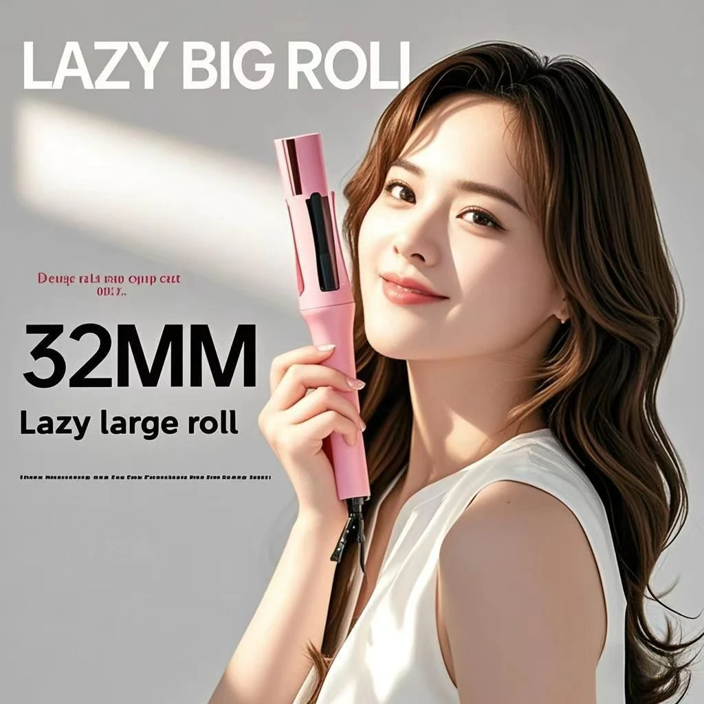 หมุนอัตโนมัติ 32 มม.ขนาดใหญ่ม้วนไอออนลบเซรามิค Curling Iron,Professional WAVE Anti-Winding Curling Iron จัดแต่งทรงผม Rod
