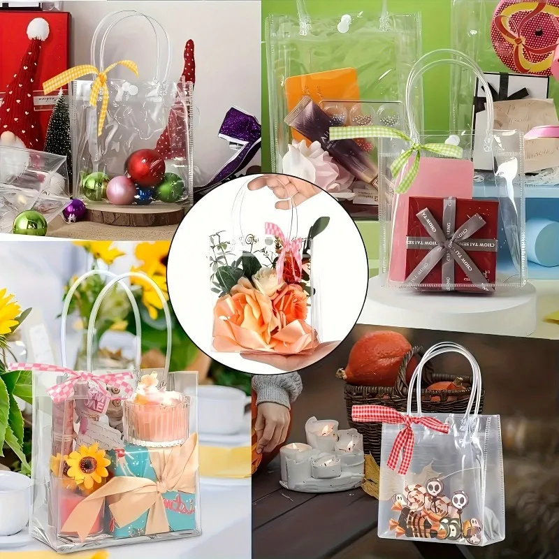 

Практичные многоразовые праздничные сумки из ПВХ разных размеров, многофункциональные подарочные пакеты для вечеринок