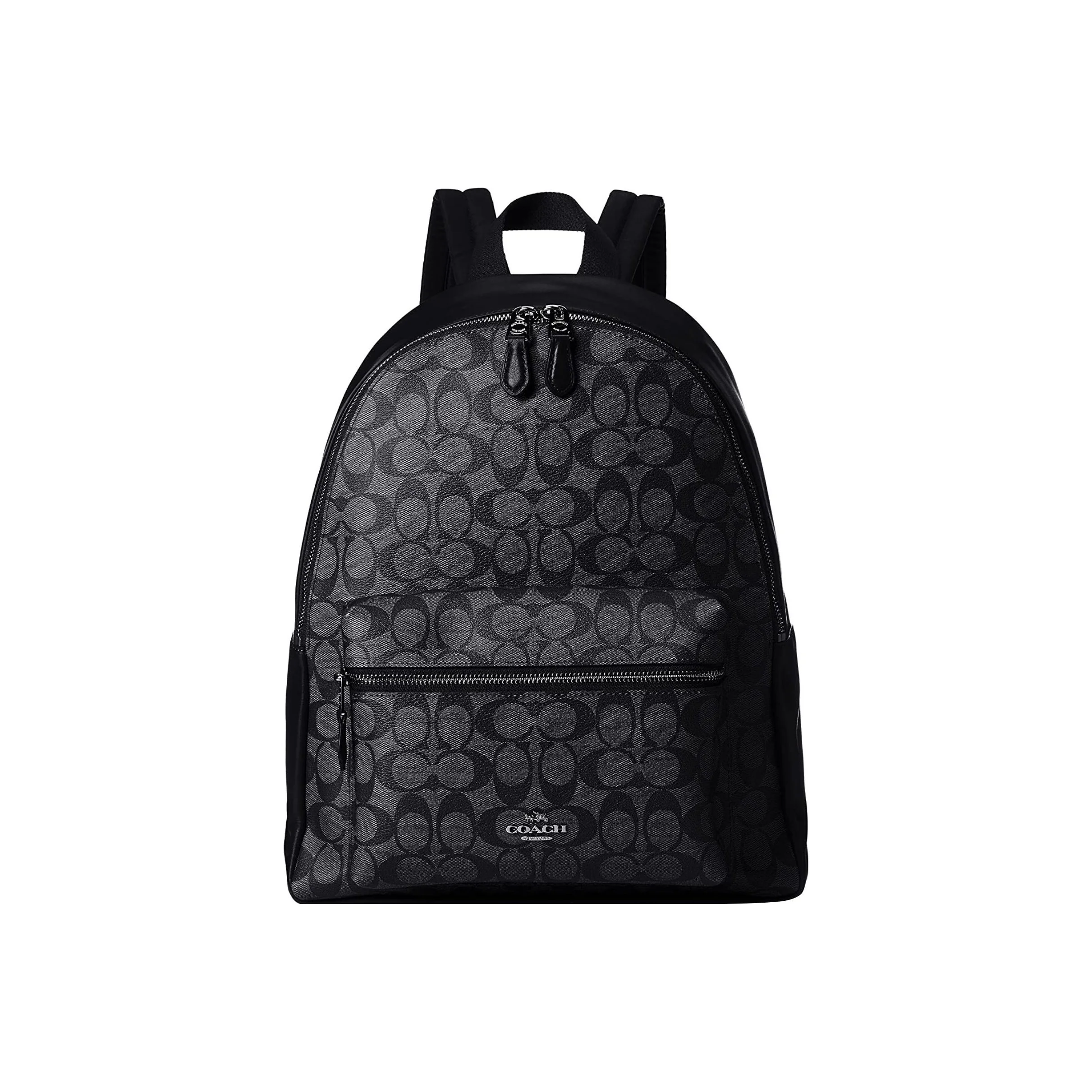 COACH Charlie Coated Canvas Backpack Large Unisex Black 58314-SVDK6