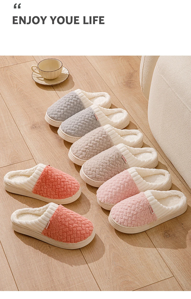 Kunstkaninchenfell-Hausschuhe für Damen und Herren – Plüsch-Winterhausschuhe mit dicker Sohle, Cloud Comfort Couple Slides für das Innenbereich – Detail 3
