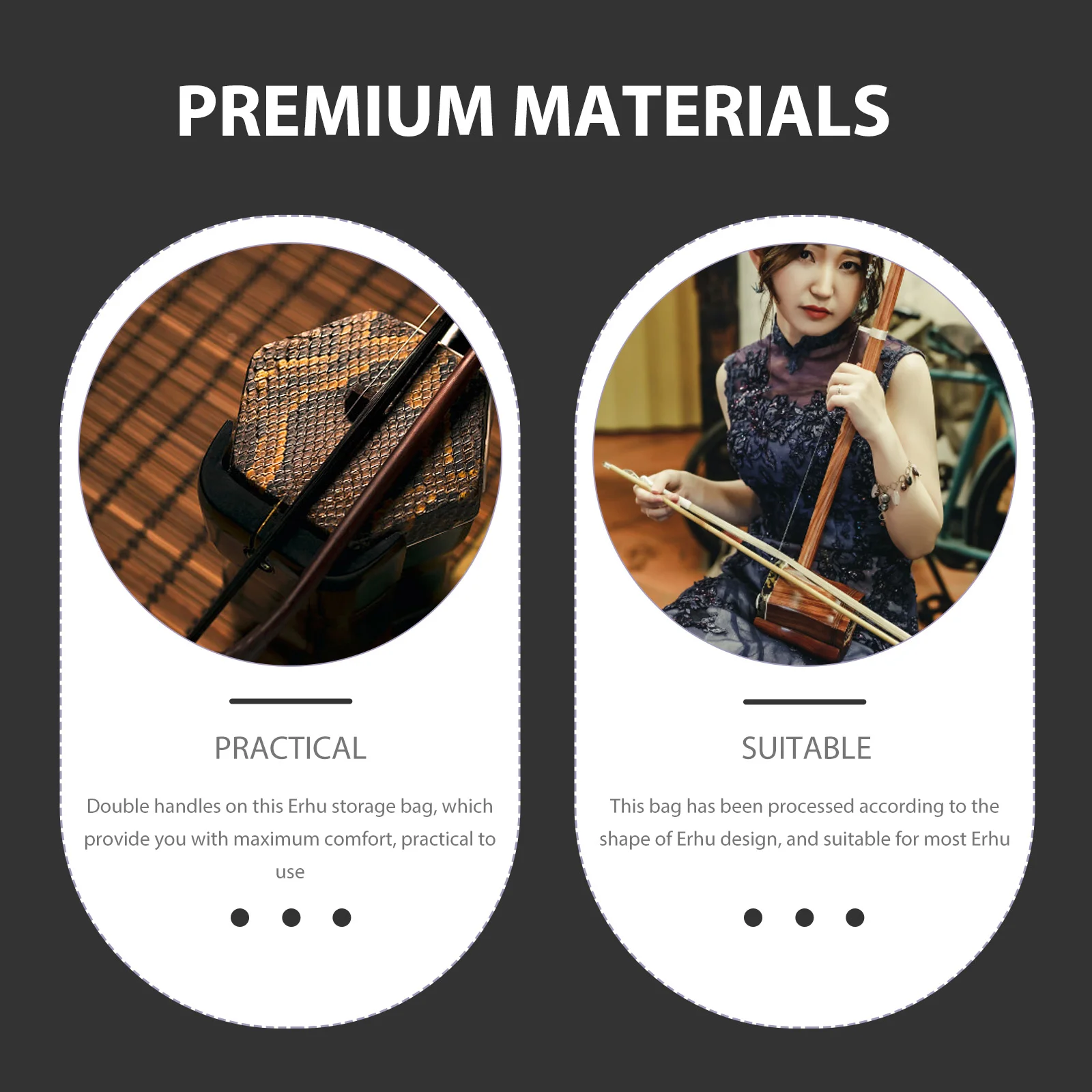 

Rainproof Zither Erhu Cover Clear Bag Case Music Instrument Storage Protection Women's