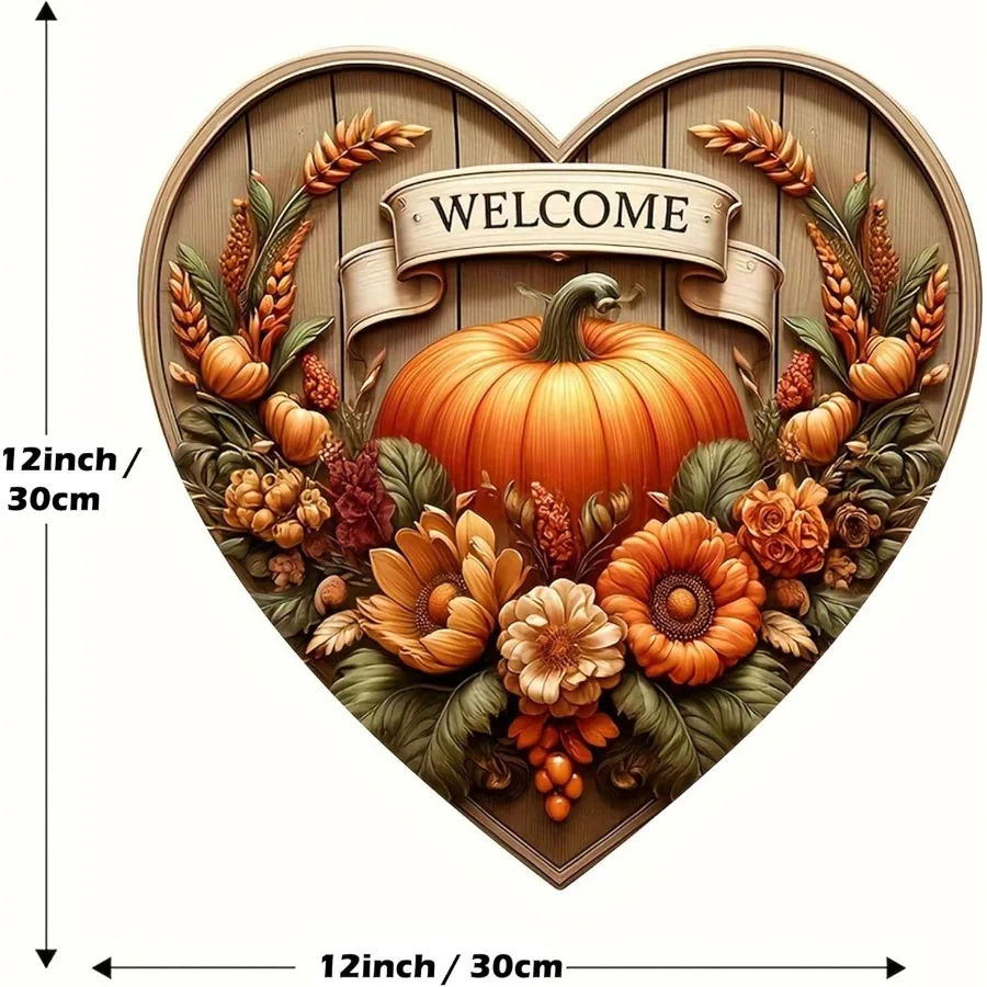 HW 2D هالوين ترحيب لافتة للباب الأمامي للديكور 12ih عيد الشكر خشبية ترحيب علامة ديكور معلقة الشرفة جدار المنزل