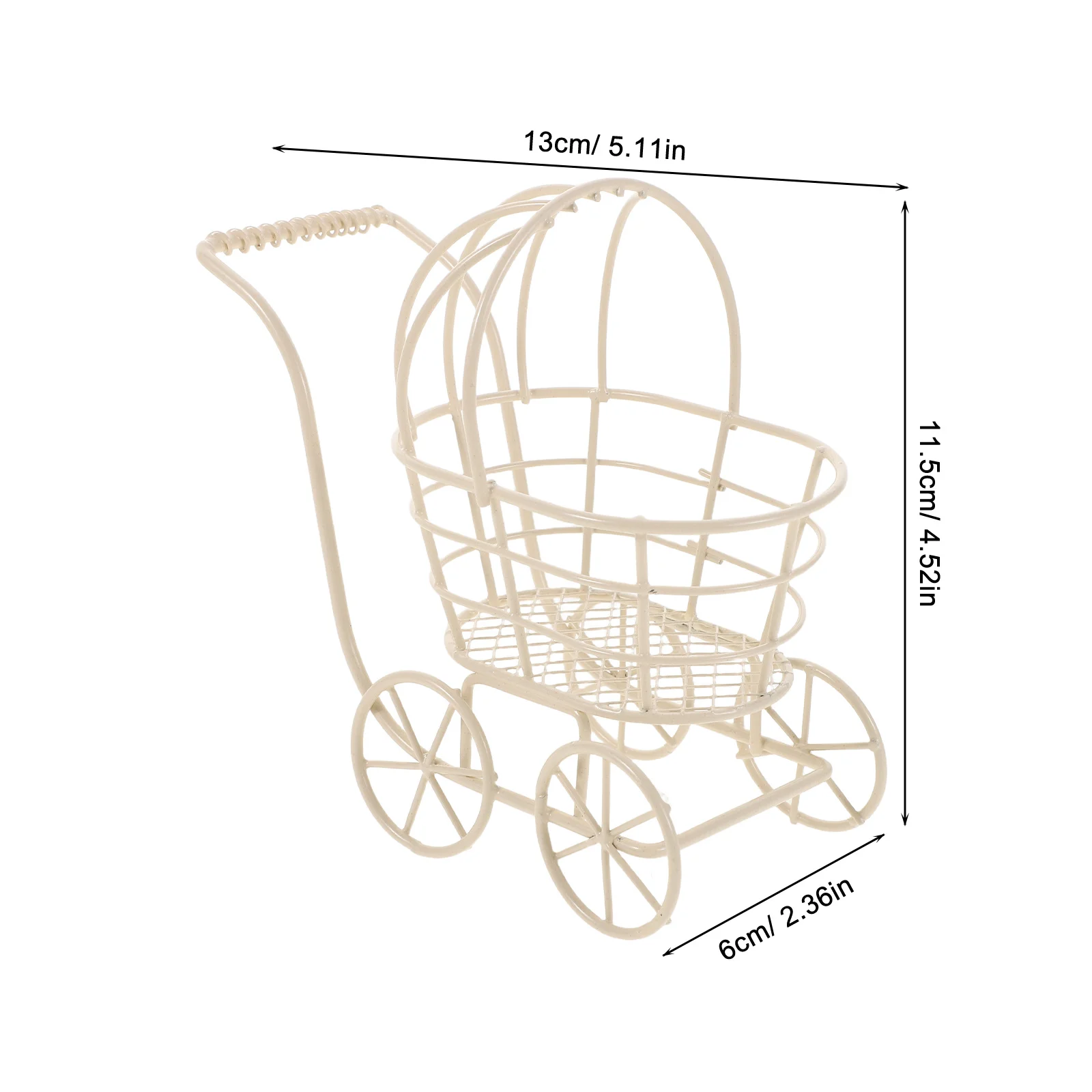 3 個ミニチュアベビーカーメタルワイヤーベビーカードールハウスリビングルームアクセサリー子供の遊びの装飾セットベビーカー