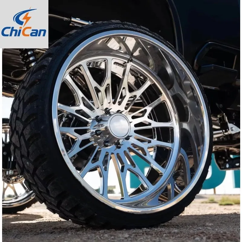 

[2026] Chican Custom Forged Deep Dish 24x12 26x14 Polish Custom Rim 8x180 6x139.7 6x130 for chevy F250 F350 Ram Pickup Truck Whe