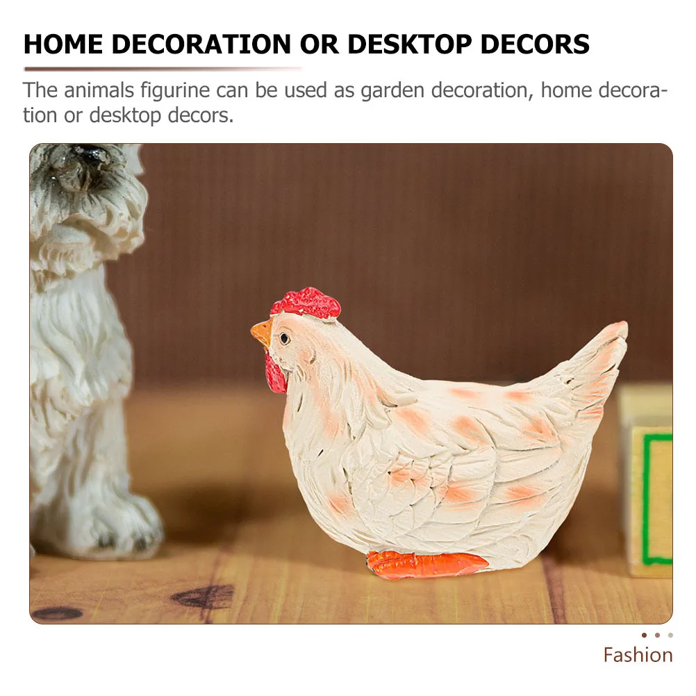 

Resin Hen Statue Exquisite Detailed Hen Ornament Garden Desktop Home Decoration Farm Animal Lawn Sculpture Fake Chicken
