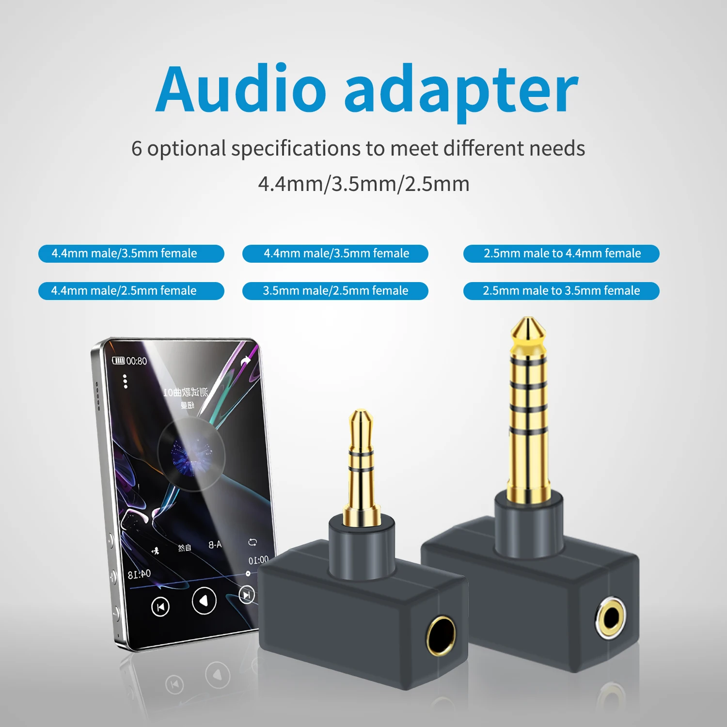 

SYRNARN Audiophile Headphone Adapter 2.5 3.5 4.4mm Male to Female Converter HiFi Audio Jack Plug for Balanced DAP DAC Amplifier