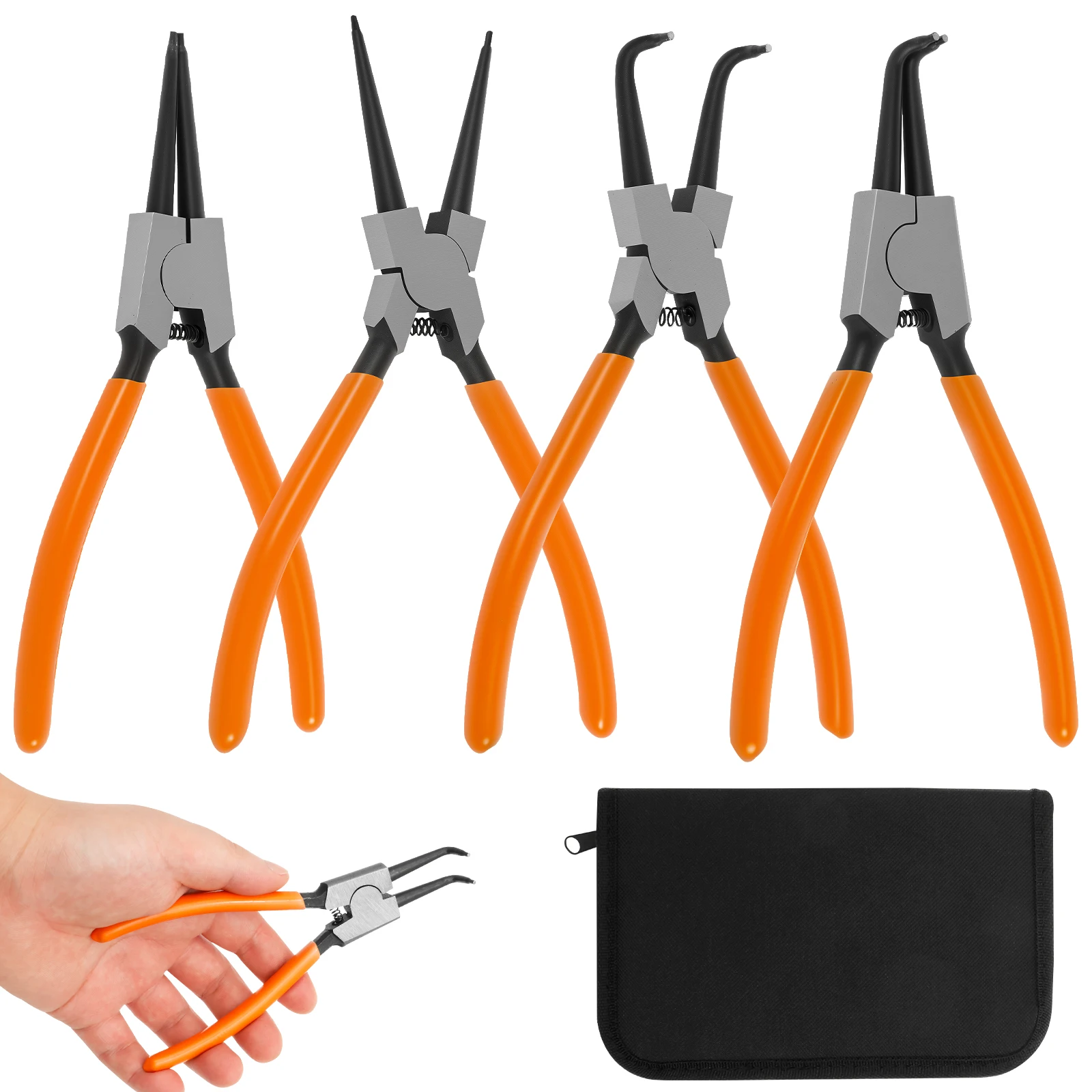 

7-дюймовые плоскогубцы для стопорных колец, инструмент для снятия и установки стопорных колец, игольчатые плоскогубцы для снятия втулок и штифтов