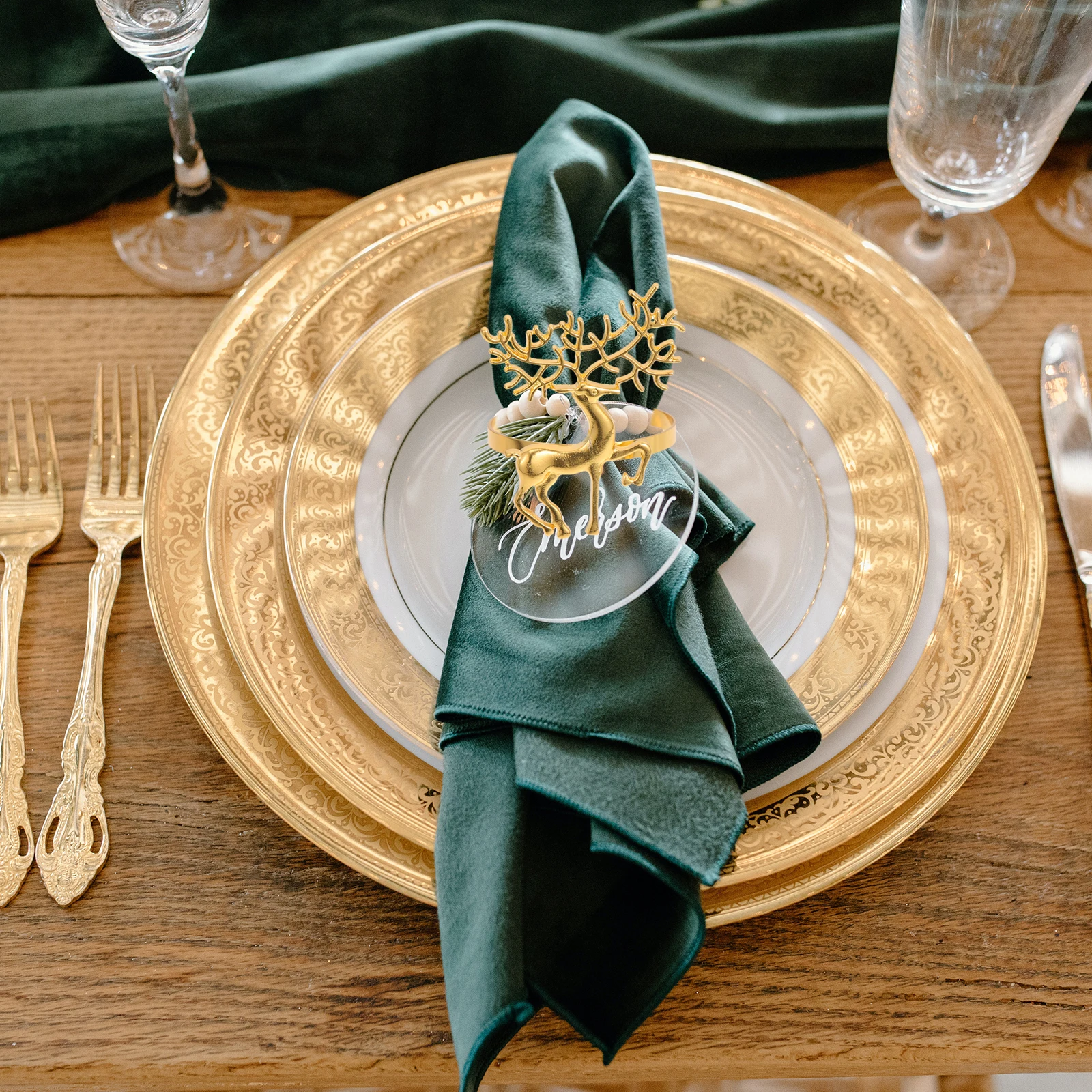 

6 Pcs Elk Napkin Rings Shaped Decorative Decorate Festive Modeling Alloy Buckles Holiday