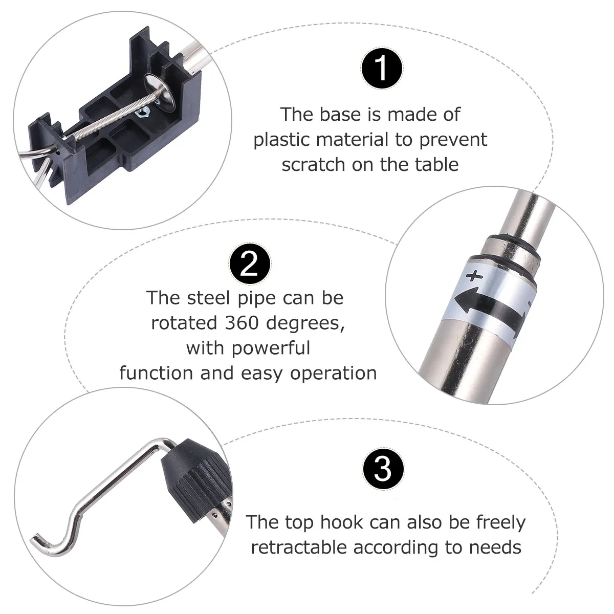 

Telescopic Stand Height Rack For Electric Grinder Adjustable Steel Pipe Plastic Base Electric Grinder Rack Workbench Bracket