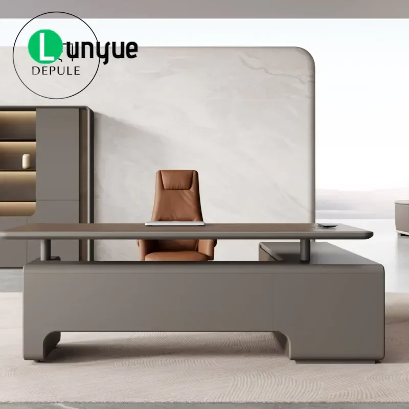 Modern L Shaped Desk Luxury Wooden CEO Office Table Boss Executive Workstation for Home Business Furniture Factory Direct