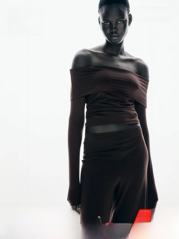 

Женская футболка H&M Long Sve oulder с колючками, повседневная одежда на каждый день, удобная ткань, осенняя коллекция 2025