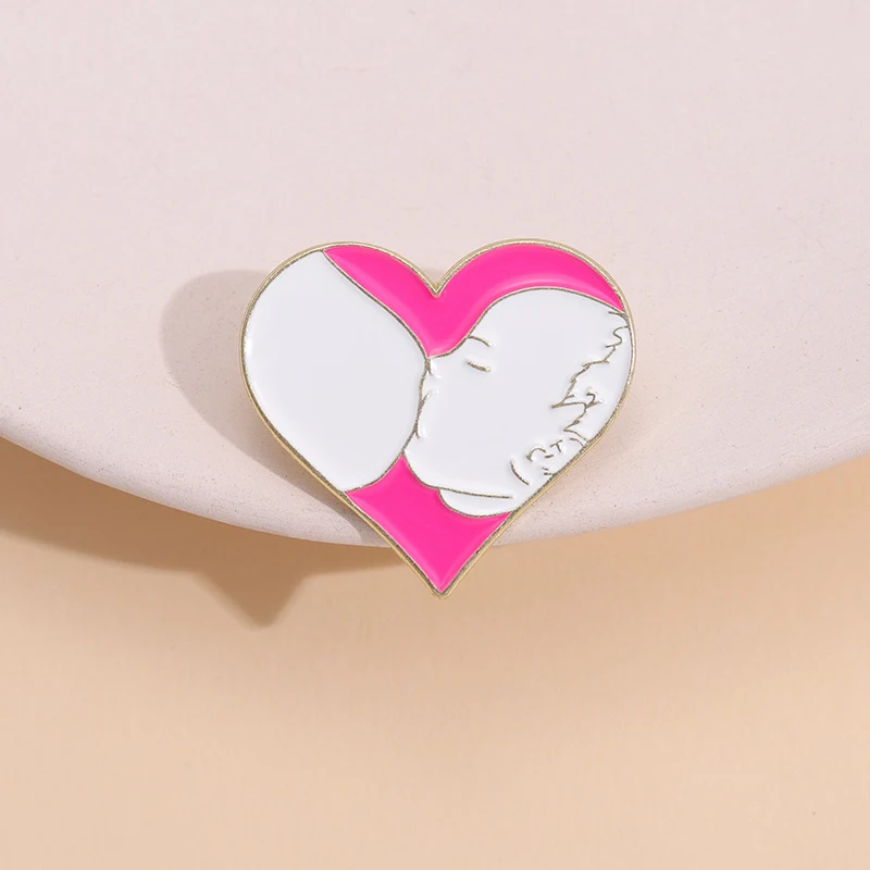 Caring For Women Enamel Pin Custom Mother Lactation Brooches Badge Jewelry Lapel Mother's Day Gift For Women Kid Wholesale