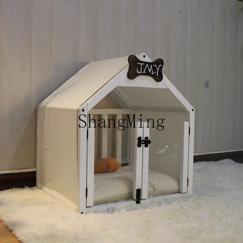 CL Medium Dog Indoor House Solid Wood Kennel Dog House Cat Nest Deluxe Dog Bed