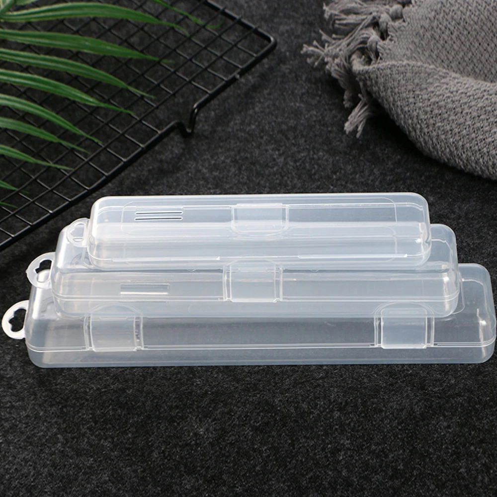 Chopsticks Box Plastic Clear Makeup Brush Organizer Storage Box Home Organizers Transparent Sturdy Durable Rectangle Case