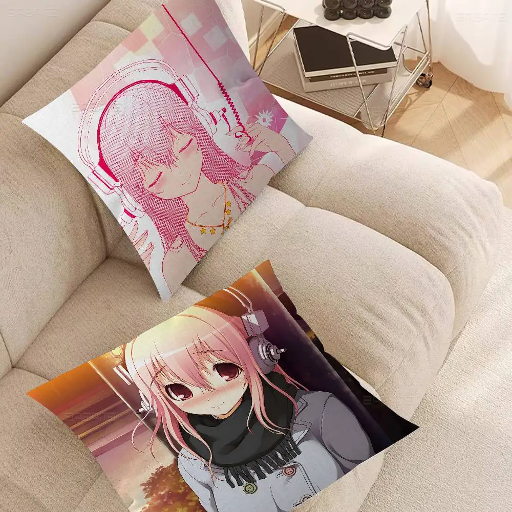 Anime S-Super S-Sonico Musical Girl pillow cover sofa cushion cover home room decoration children gift