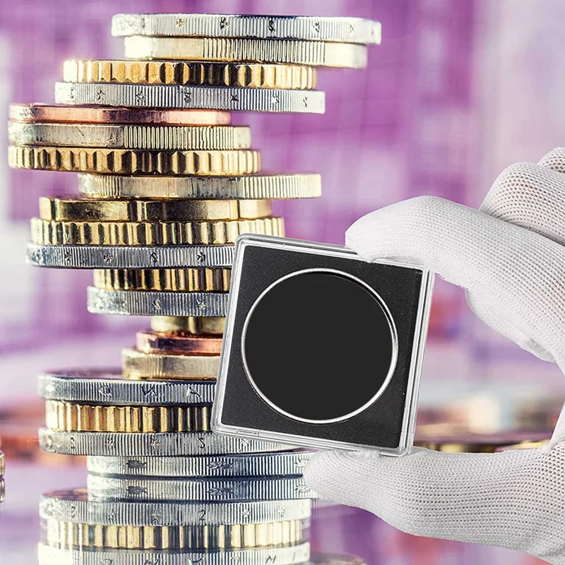 Hot-40 pcs Silber dollar Münz halter, 2x2 halbe Dollar Münz halter Münz kapsel Münz schnapp plastik Münz halter, 37,5mm