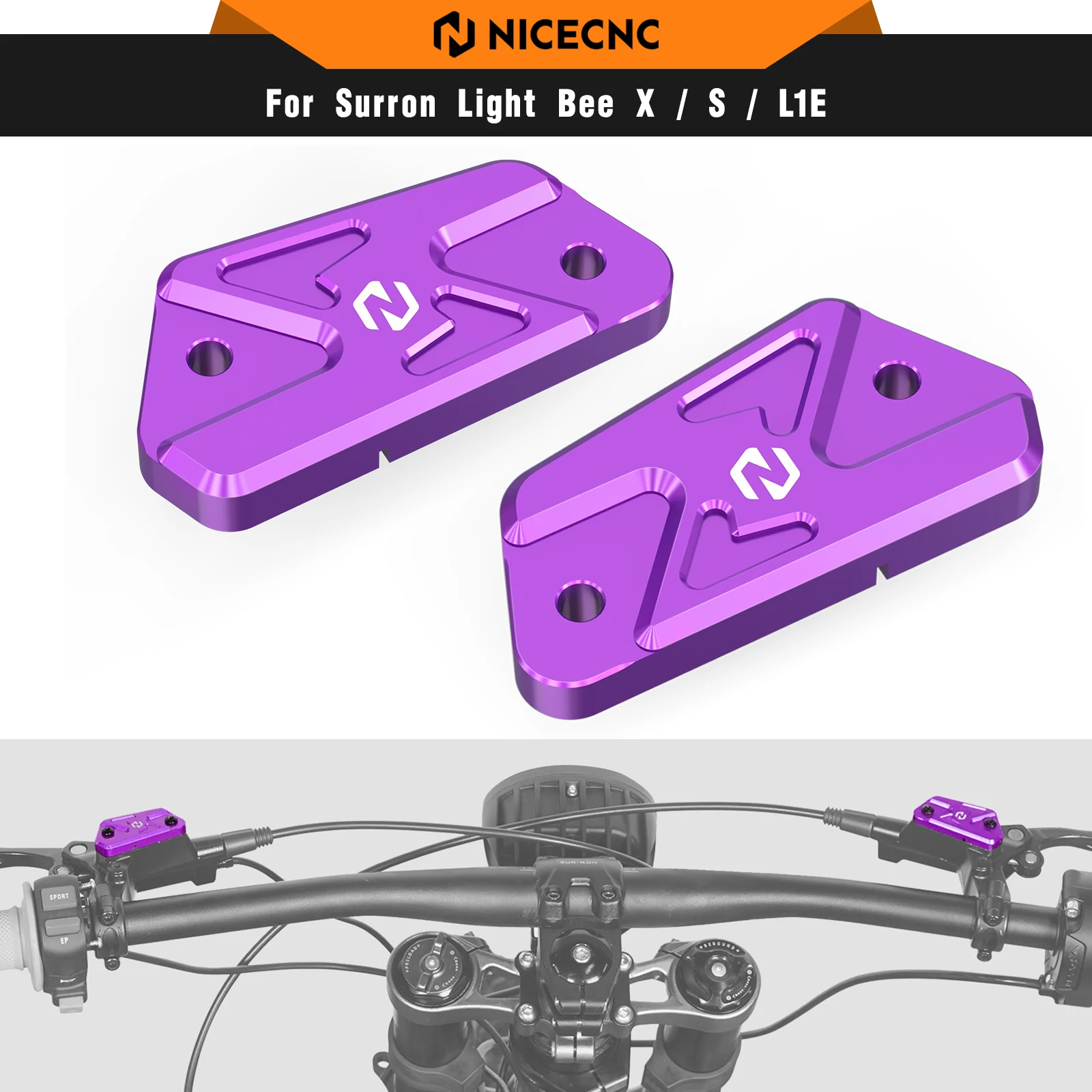 NICECNC For Surron light bee X S L1E Electric Dirt Bike Front Rear Brake Reservoir Cover Cap For Segway X160 X260 2023 2024 2025
