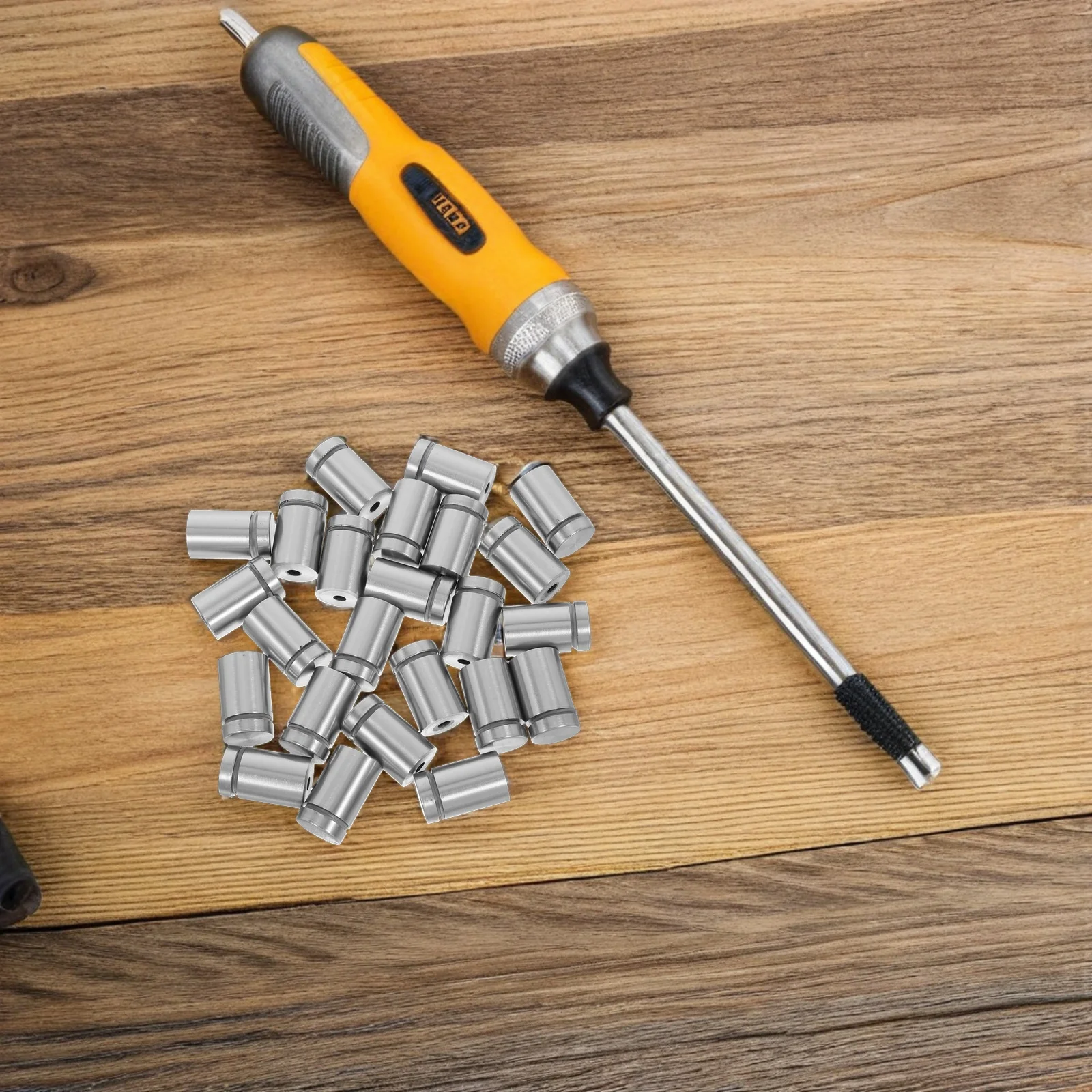 

24Pcs Stainless Steel Advertising Nails for Sign Mounting Wall Display Standoff Screws Hardware Glass Artwork Board Holder