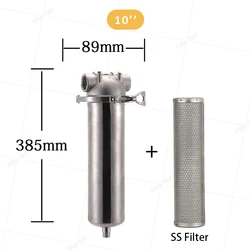 10 Inches 304 Stainless Steel Hot Water Filter Housing 1/2