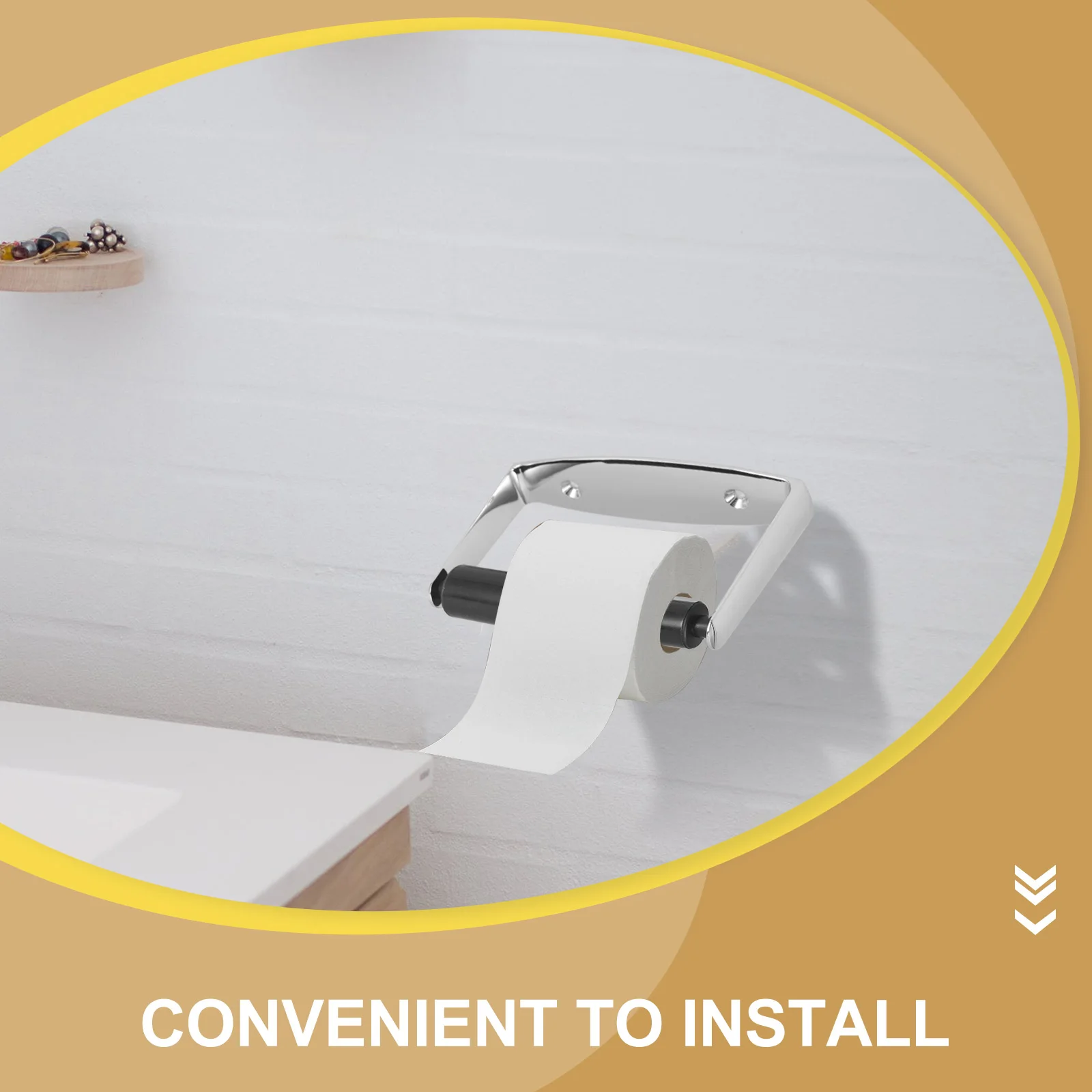 

Wall-Mounted Toilet Zinc Alloy Tissue Rack Durable Roll Storage Bathroom Accessory Toilet Roll Holder Rack Paper Towel Hanger