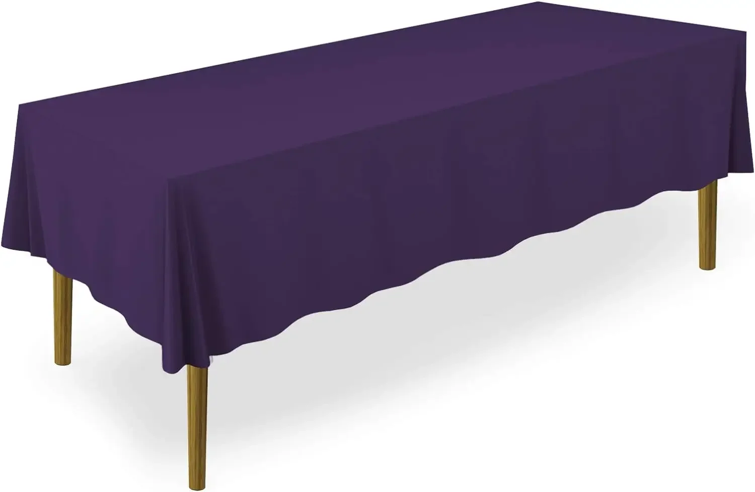 

10 Premium 60" x 102" Tablecloths for Wedding/Banquet/Restaurant - Rectangular Polyester Fabric Table Cloth - Purple