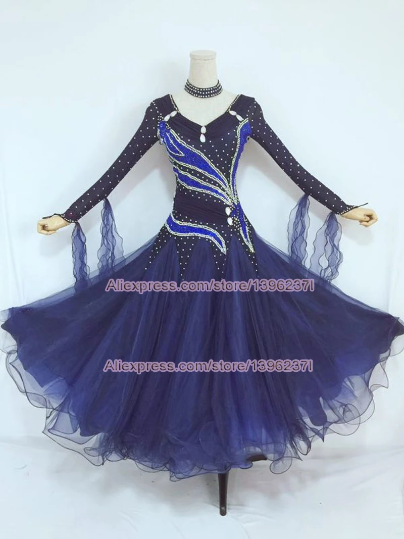 

Standard Ballroom Dancing Dress Women Lady's High Quality Elegant Long Sleeve Waltz Ballroom Competition Dance Dresses