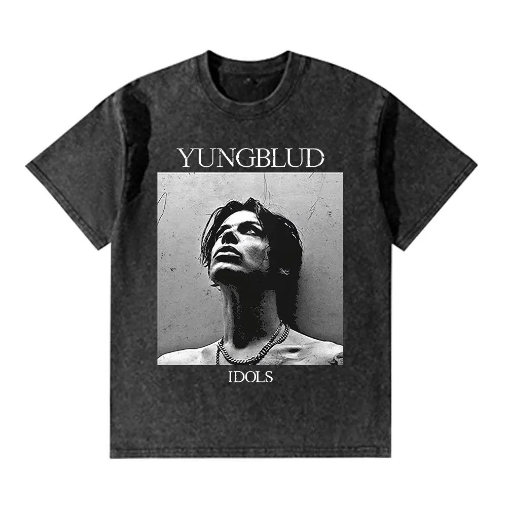 Washed Vintage Yungblud Logo Print T-Shirt Men Women Fashion