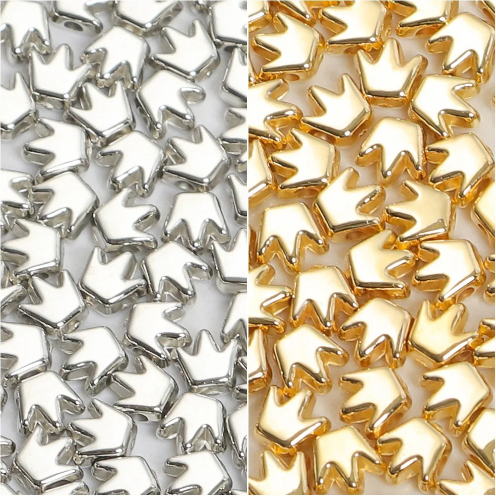 100Pcs CCB Crown Shape Spacer Loose Beads for DIY