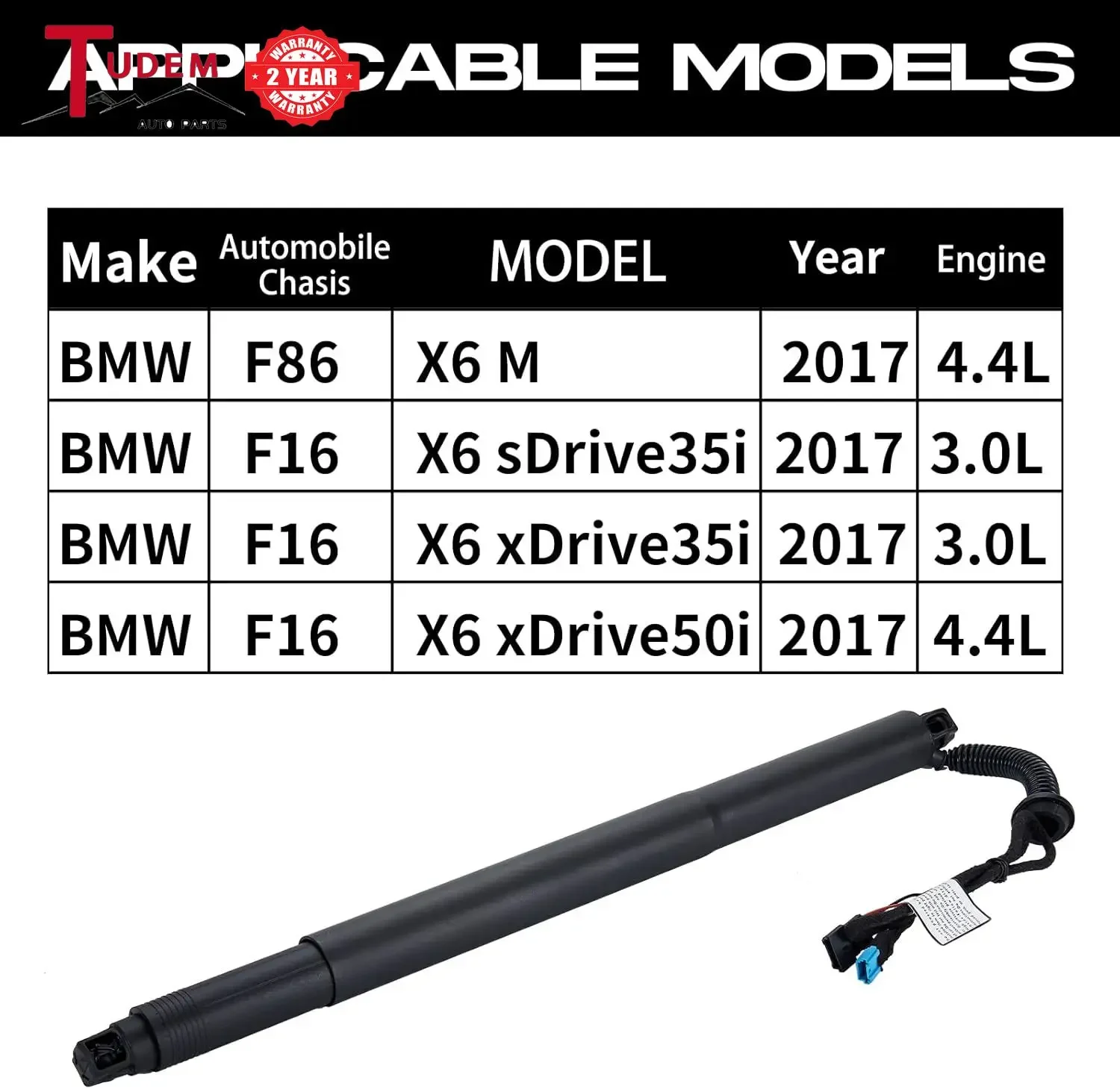 Rear Electric Tailgate Strut for BMW X6 F16 2015-2019 Left 51247434043 Right 51247434044