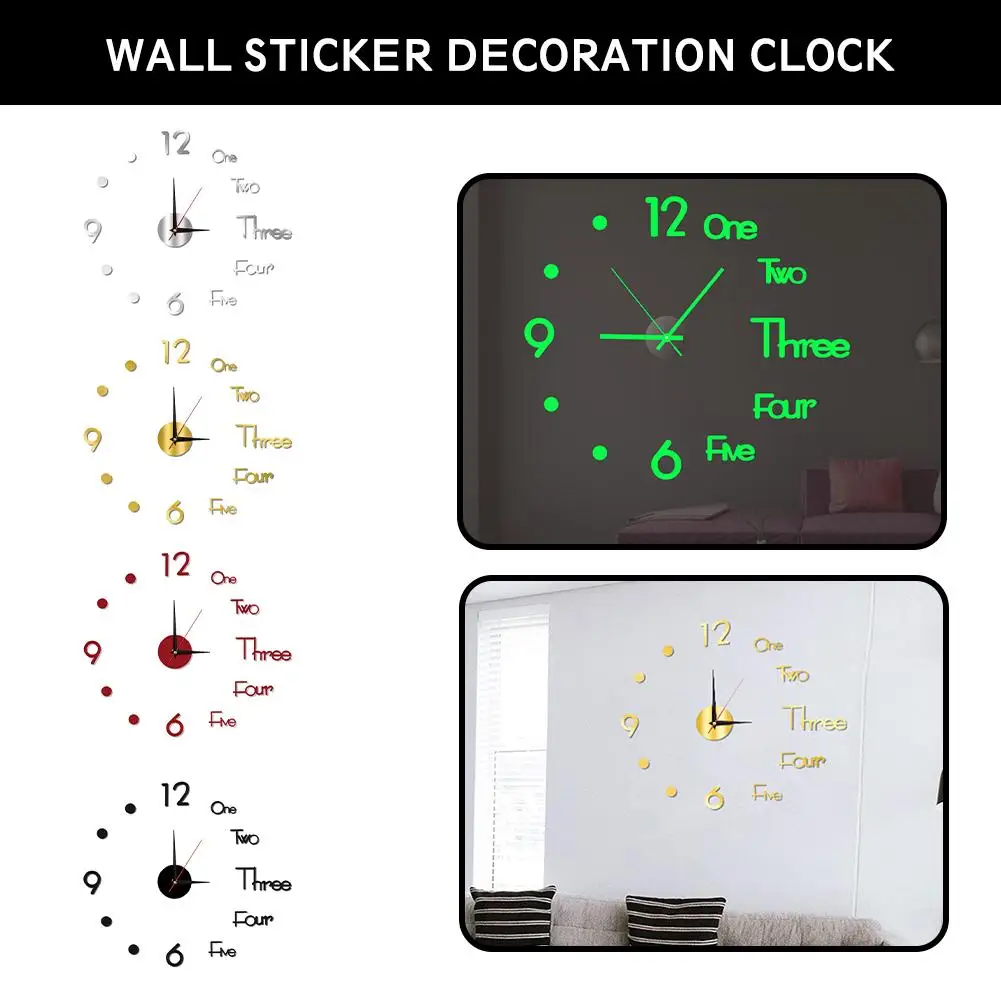 Clock Wall Stickers Laser Engraving Simple Installation Home Decor Silent Clock For Living Room Bedroom Study Hotel Big Dec Z8T7