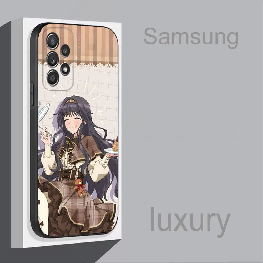 Urocze etui na telefon K-Kaoruko-Waguri do Samsunga S 9, 10, 21, 30, 22, 23, 24, 25, Ultra, Plus, Lite, FE, 4, 5G, czarne, miękkie, precyzyjne.