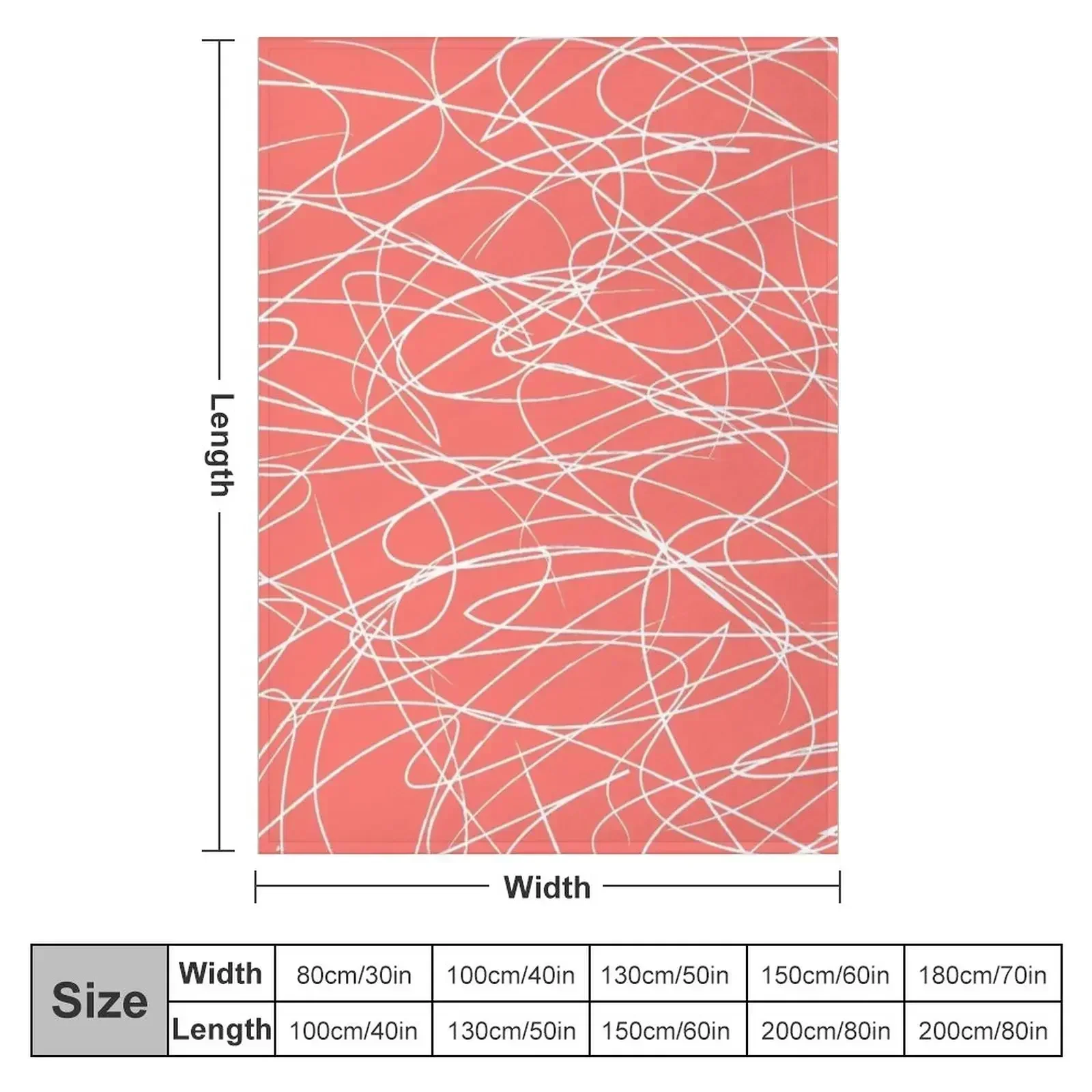 Hand Drawn Scribbles (Living Coral and White) Throw Blanket decorative Summer Beddings Sofa Quilt Moving Luxury Throw Blankets