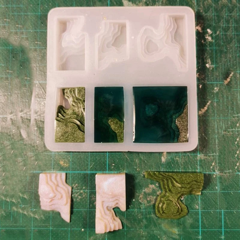 Confezione da 4 pezzi fai da te collana isola ciondolo gemma stampo epossidico portachiavi ciondolo stampo in resina siliconica