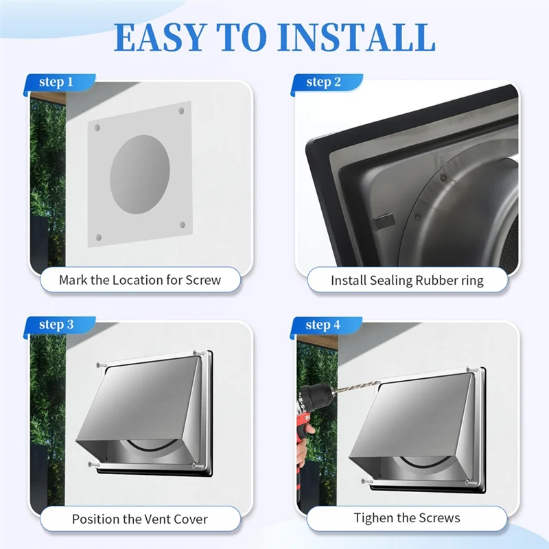 

A78Z-крышка вентиляционного отверстия сушильной машины снаружи 6 дюймов со съемной сеткой, наружная металлическая наружная крышка вентиляционного отверстия сушильной машины для дома