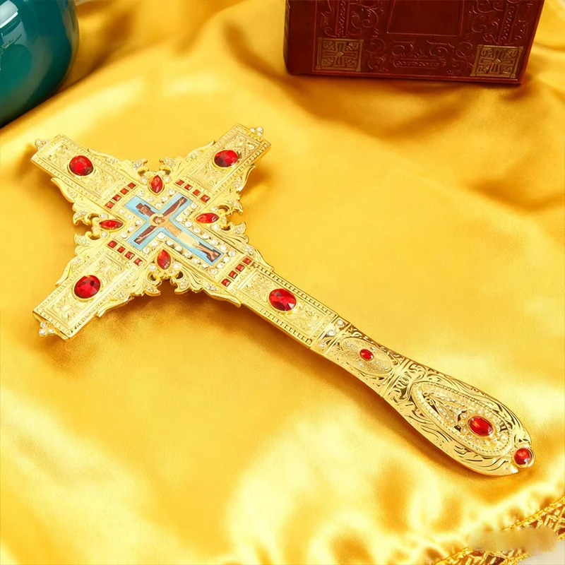 Retro-Stil Ostorthodoxes Kreuz Wanddekoration Geschnitztes Heiliges Kunstwerk für Gläubige Christen Zuhause Glaubensgebet Souvenir Geschenk – Detail 7