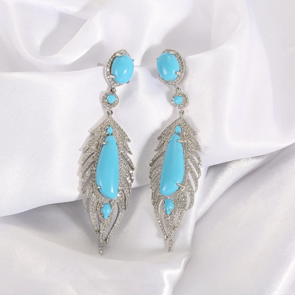 

TKJ Bohemian Dangle Earrings Ladies Jewellery Vintage Beach Party Feather Dangle Earrings