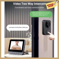 Video Doorbell  Night HD Camera USB C 2.4Ghz 2 Way Voice  1080P Wide Angle Lens Video Doorbell  For Home Apartment