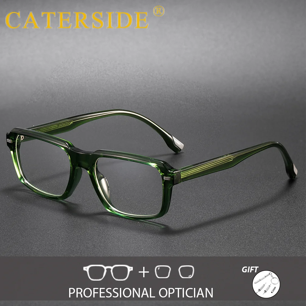 

CATERSIDE New Men Optical Glasses Square Lens Prescription Eyeglass Women Customization Travel Business Festival Gift Eyeglass ﻿