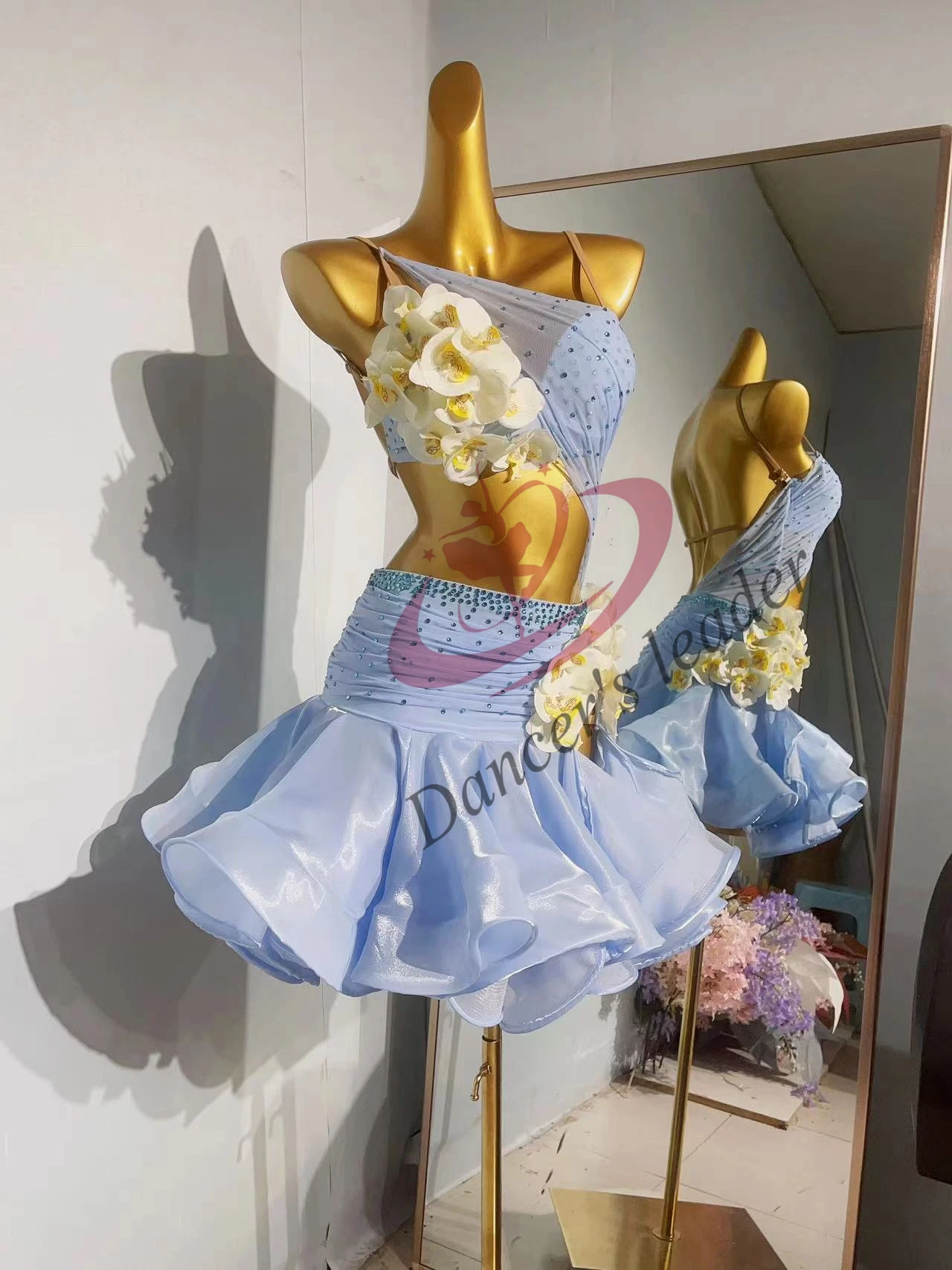 Vestido de baile latino de gama alta personalizado fiesta de verano vestido de baile Floral Cha Tango vals ropa profesional de escenario para adultos