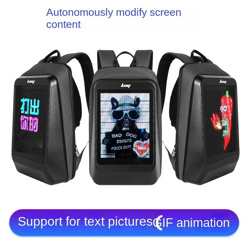 Led Backpack Waterproof Sports Backpack Full Color Screen DIY Smart Led Pixel Backpack Billboard High definition Led School Bags