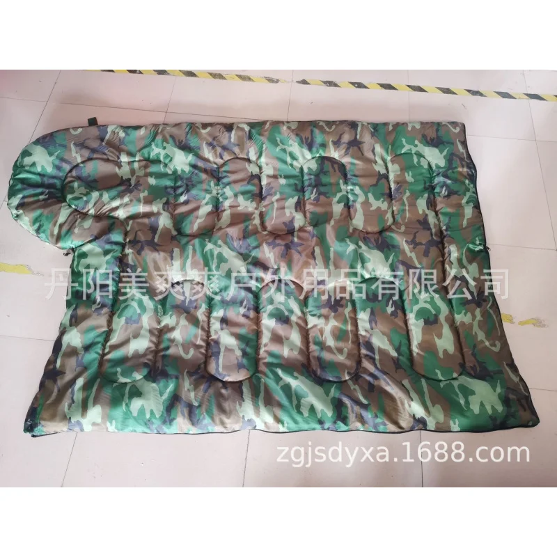 Printed Envelope with Cap 2400gWinter Winter Thickened Outdoor Camping Indoor Adult Lunch Break Camouflage Sleeping Bag