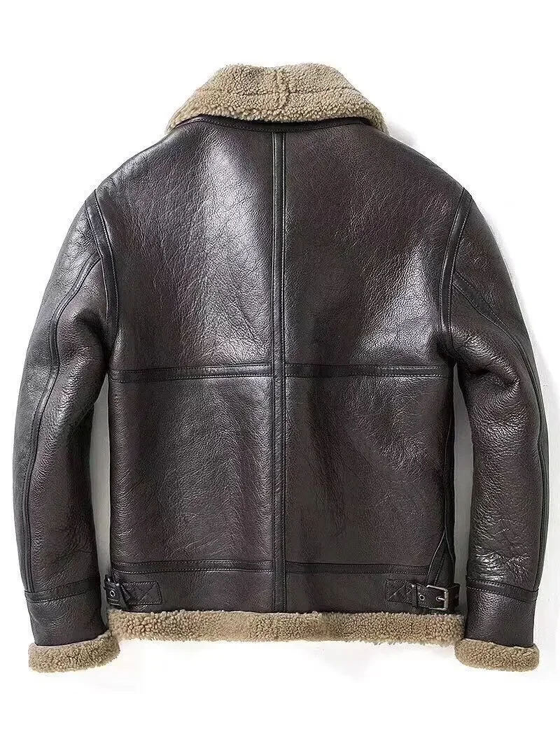 Men\'s Nature Fur Original Sheepskin Fur Genuine Leather Jacket Men\'s Motorcycle Suit Thick Real Leather Top Man Winter Coat 2022